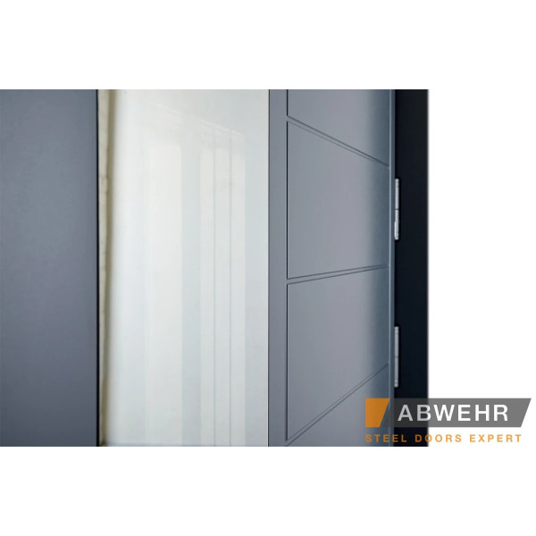 Входные двери Abwehr модель Ufo серая двухцветная
