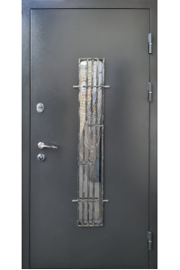 Входные двери Форт модель Металл/МДФ Стеклопакет + Ковка