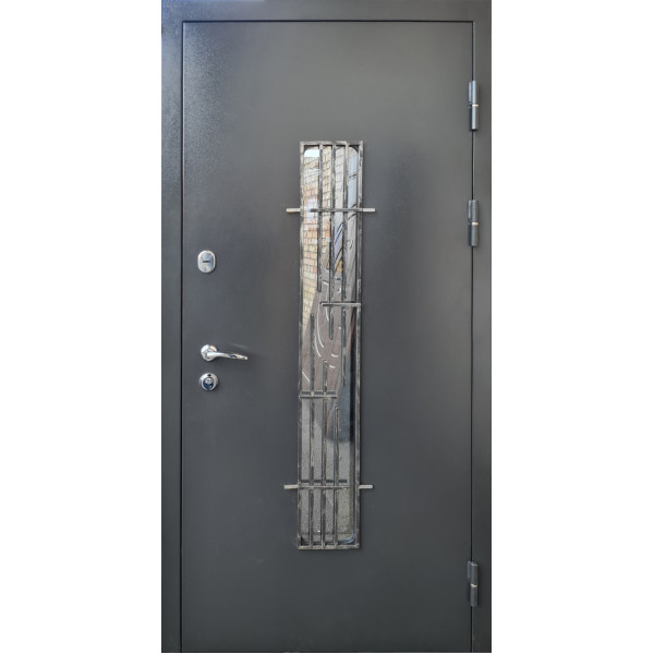 Входные двери Форт модель Металл/МДФ Стеклопакет + Ковка 